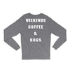 weekends coffe and dogs white back Long Sleeve Shirts