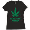 Support Liver Cancer Awareness With A Emerald Cannabis Leaf Ladies Fitted T-Shirt