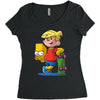 bart simpson Women's Triblend Scoop T-shirt