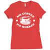 no coffee no workee Ladies Fitted T-Shirt