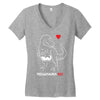 pregnant rex white and red color Women's V-Neck T-Shirt