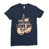 Never Give Up Uterine Cancer Awareness Ladies Fitted T-Shirt