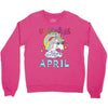 unicorns are born in april cute unicorn Crewneck Sweatshirt