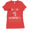 santa scorpio christmas ugly t shirts Ladies Fitted T-Shirt