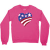 disstressed america flag heart Crewneck Sweatshirt