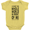 official t shirt red sleeping with sirens whole world lyrics all sizes Baby Onesie