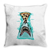 pizza shark graphic Throw Pillow
