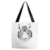 white tiger black print Tote Bags
