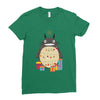 totoro christmas tree Ladies Fitted T-Shirt