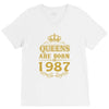 queens are born in 1987 V-Neck Tee