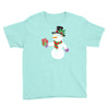 smiling snowman holding out christmas Youth Tee