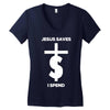 jesus saves i spend funny statement Women's V-Neck T-Shirt