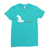 unicorn scooting on the floor Ladies Fitted T-Shirt