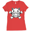 cat cap Ladies Fitted T-Shirt