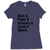 rock paper scissors lizard spock big bang theory geek nerd gift t shir Ladies Fitted T-Shirt
