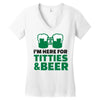st. patrick's day titties and beer Women's V-Neck T-Shirt