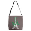 paris script eiffel tower french france Adjustable Strap Totes
