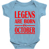legends are born in october vintage Baby Onesie