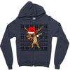christmas reindeer dabbing Zipper Hoodie