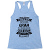 Super Cool Gran Of A Freaking Awesome Grandson Racerback Tank