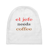 el jefe needs coffee Baby Beanies