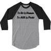 to err is human funny t shirt pirate humor parody s 3xl 3/4 Sleeve Shirt