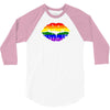lips  rainbow lgbt gay culture 3/4 Sleeve Shirt