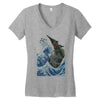 kaiju wave Women's V-Neck T-Shirt