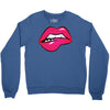 sexy lip biting Crewneck Sweatshirt
