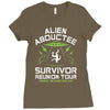 alien abductee survivor tour ufo nerd geek comic funny Ladies Fitted T-Shirt