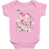 dachshund floral Baby Bodysuit