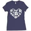 cat love paw Ladies Fitted T-Shirt