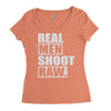 real men shoot raw Women's Triblend Scoop T-shirt