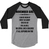 Super November Girl 3/4 Sleeve Shirt