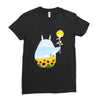 totoro sunflower Ladies Fitted T-Shirt