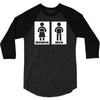 restroom sign sticker vinyl decal 3/4 Sleeve Shirt