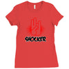 offensive t shirt shocker 3 fingers rude tee funny shirt Ladies Fitted T-Shirt