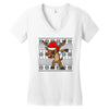 christmas reindeer dabbing Women's V-Neck T-Shirt