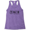 eat sleep snowboard mens black snowboarding t shirt wow Racerback Tank