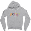 soccer neon rhinestud Zipper Hoodie