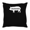 pig sausages funny Throw Pillow