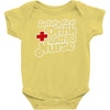safety first drink with a nurse Baby Onesie