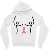 breast with pink ribbon Zipper Hoodie