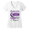 i love someone with pancreatic cancer to the moon &amp; back to infınıty Women's V-Neck T-Shirt