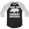 save the chubby unicorns 3/4 Sleeve Shirt