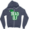 christmas head elf Zipper Hoodie
