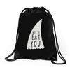 nice to eat you Drawstring Bags
