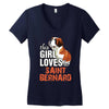 This Girl Loves Saint Bernard Women's V-Neck T-Shirt