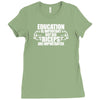 Education Is Important But Big Biceps Are Importanter Ladies Fitted T-Shirt