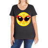 Lemon with Disco Glasses Ladies Curvy T-Shirt